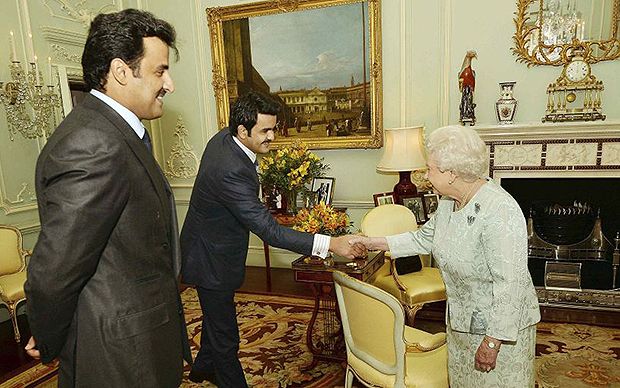 The Queen meets the Emir of Qatar as allegations rise of state funding ISIS