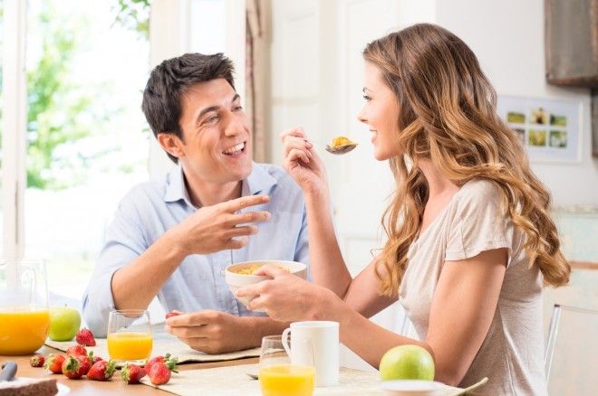 Couple Enjoying Breakfast