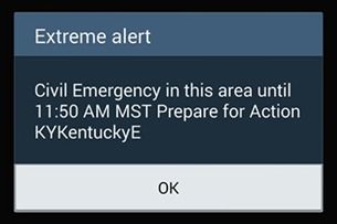 Cellphone Users In Kentucky Receive Government “Emergency Alert”
