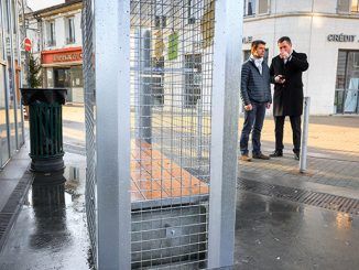 Anti-homeless cages installed around benches in French city on Christmas Eve