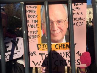 Activists protest on Dick Cheney's front porch