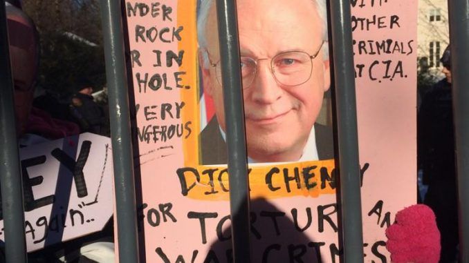 Activists protest on Dick Cheney's front porch