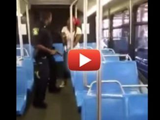 A unarmed woman on a public transit bus was beaten by a cop who then turned on nearby witnesses and threatened them with his gun