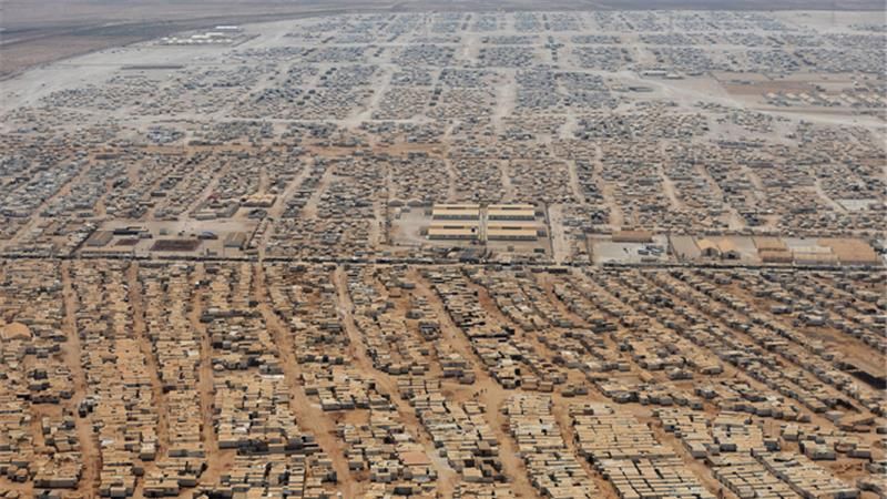 Syrian refugees in Zaatari refugee camp, Jordan