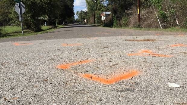 Orange maks the spot where the 6 year-old was killed
