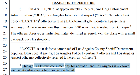 LAXNTF - travelling within the US "suspicious behaviour"