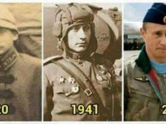 Does this photo prove that Russian President Vladimir Putin is a time traveller?