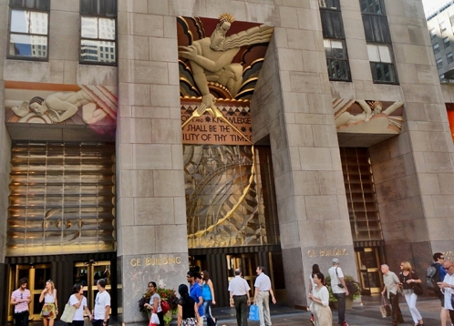 Fig. 1 The three door main entrance of the Rockefeller Center