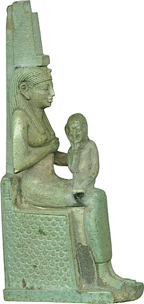 Fig.12 Ancient Egyptian statue of the throned Isis Lactanas