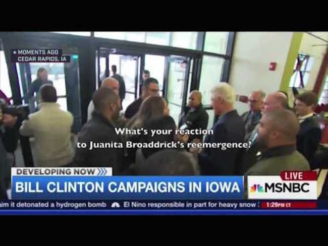 MSNBC censor footage of reporter confronting Bill Clinton over rape claims