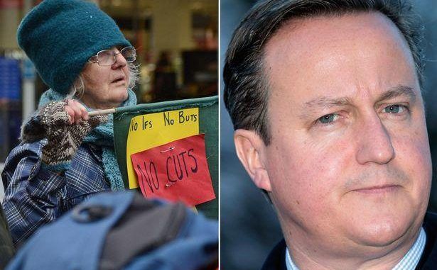 David Cameron’s Auntie Joins Protest March Against Tory Cuts