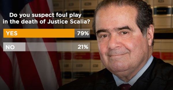 Poll: Do you think US Supreme Justice Scalia was murdered?