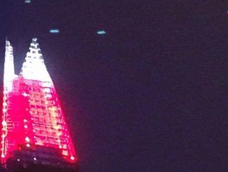 Fleet of UFOs spotted over London's 'The Shard'