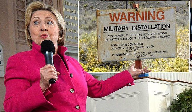 Hillary Clinton promises to disclose the truth about Area 51 if she is elected President