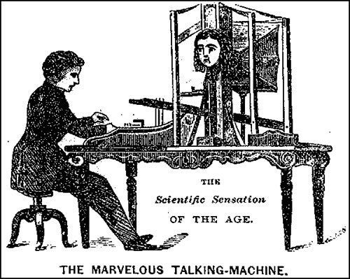 An advertisement for Faber's "Marvelous Talking Machine," later renamed "the Euphonia." (Photo: Public Domain)