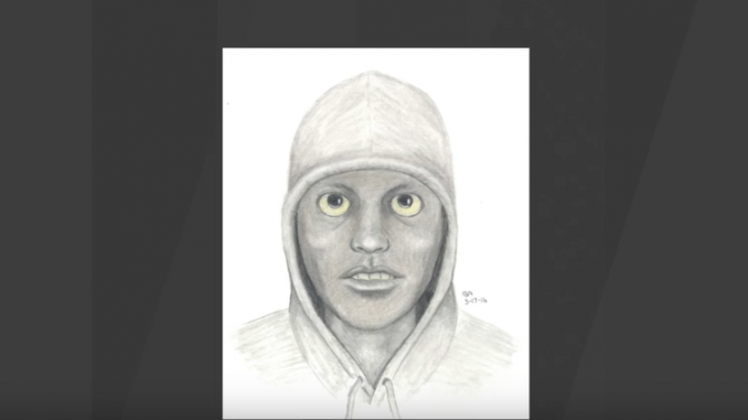 Assault suspects eerie eyes as seen in a police sketch