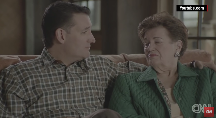 Ted Cruz coach his family through a campaign ad shoot