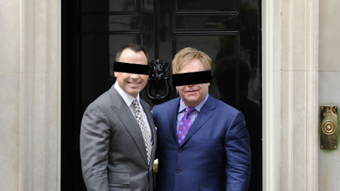 Lawyers for Elton John and husband David Furnish have launched an aggressive campaign to silence media outlets from naming the famous pair in an attempt to prevent details of their celebrity threesome scandal from going viral online.