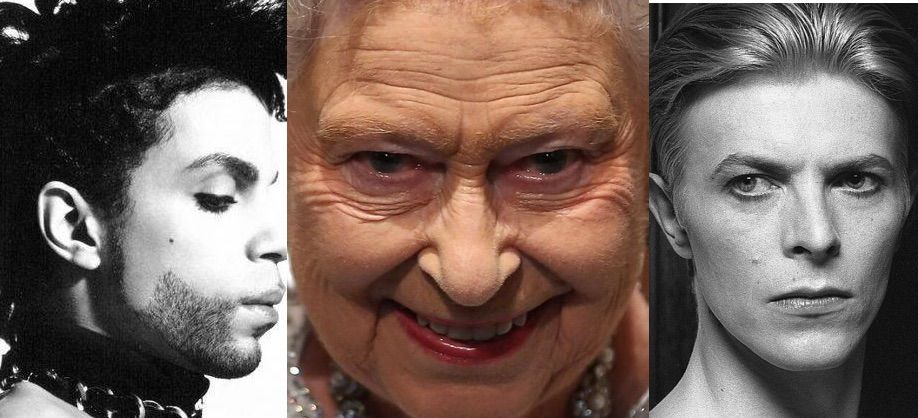 The Queen 'completely killed the vibe' at her own birthday party yesterday when she was overheard telling guests that 'four more icons must die' in 2016 in order for the Illuminati to shepherd humanity towards the next phase of their sick and twisted masterplan.