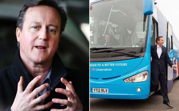 David Cameron and 'battle bus'