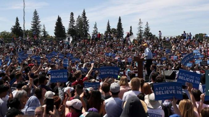 One hundred thousand people attend Bernie Sanders rally, amid a media blackout
