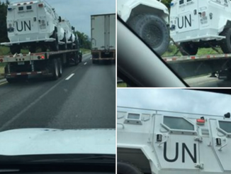 UN military vehicles spotted travelling across America