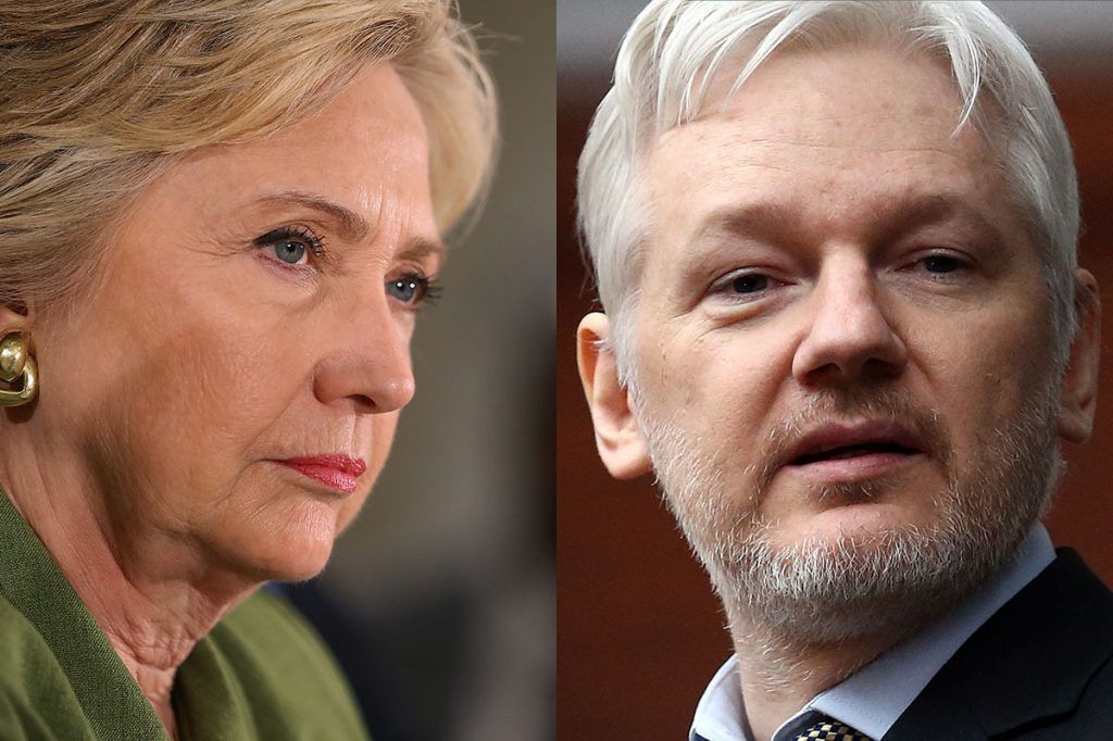 Assange says that Wikileaks emails show that Hillary Clinton funded ISIS in Syria in order to oust President Assad