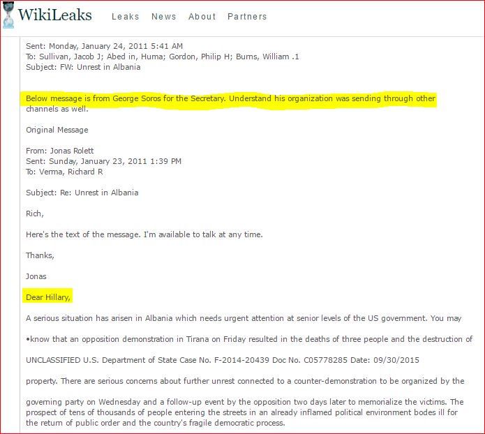 Clinton Soros Wikileaks