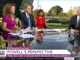 Colin Powell Heckled By Protester During Live TV Interview