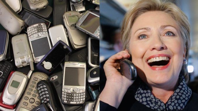 The Federal Bureau of Investigation was unable to access any of the cell phones Hillary Clinton used while she was Secretary of State and now we know why - she had her staff smash them with a hammer.