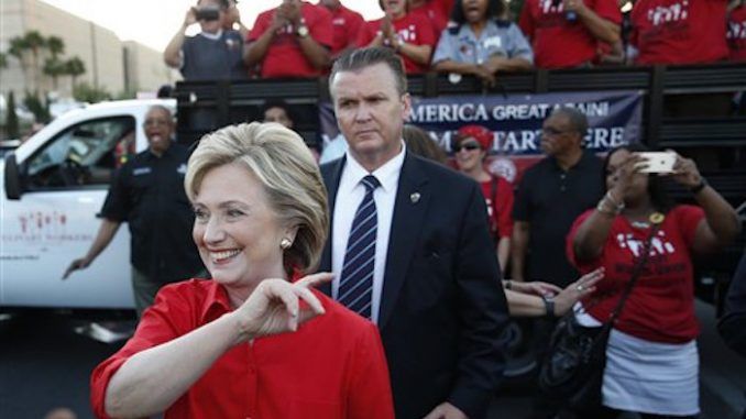 Security officers working for Hillary Clinton say they no longer want to protect her