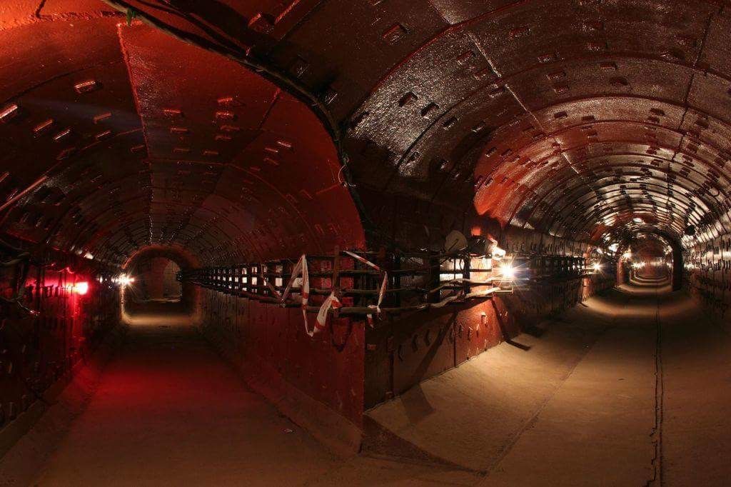 Tunnel leading to a bunker designed to protect Moscow citizens from nuclear Armageddon.