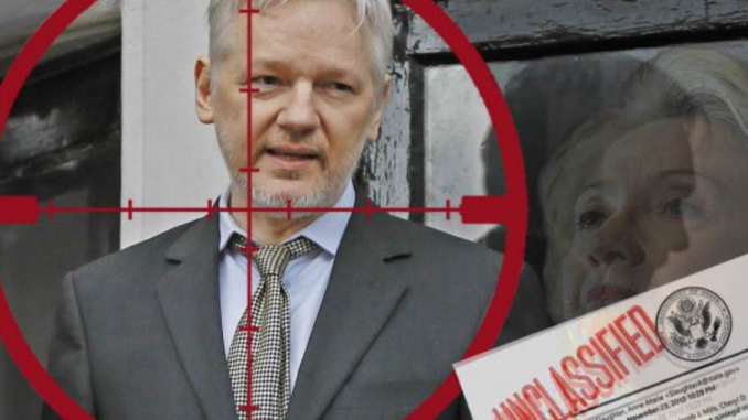 The US government cyber attacked the Ecuadorian embassy in London on Sunday to stop Julian Assange from releasing further Wikileaks emails.