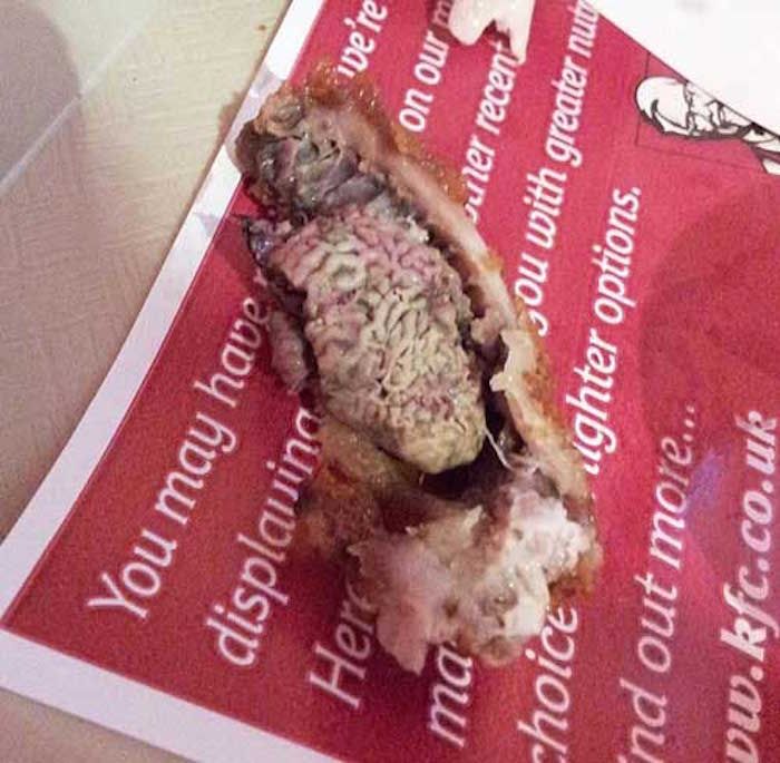 An Arkansas mother had to take her 5-year-old son to hospital after he ate a bucket of KFC fried chicken infested with maggots.