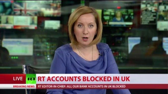 Russia Today have been blocked by the UK government from operating in the United Kingdom