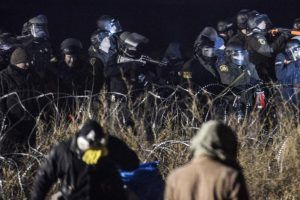 Police Use Water Cannon On Dakota Pipeline Protesters