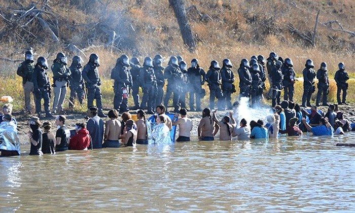 Native Americans at Standing Rock, North Dakota are being sprayed with chemical weapons, according to protestor Candida Rodriguez Kingbird.