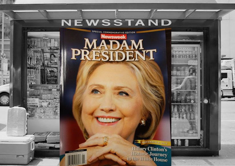 Newsweek print thousands of Clinton victory special editions to ship to newsstands ahead of election