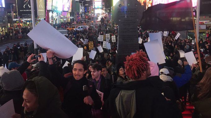 DAPL Protesters Occupy Times Square, Burn US Flag