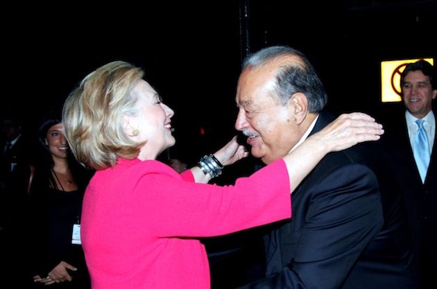 New York Times owner Carlos Slim with good friend Hillary Clinton