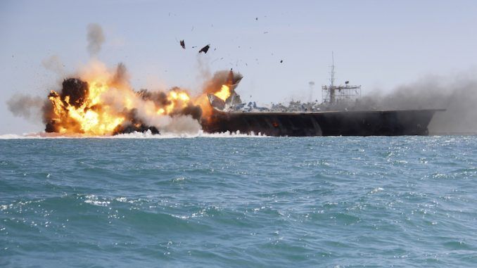 US Navy fires at Iranian guard at Strait Of Hormuz
