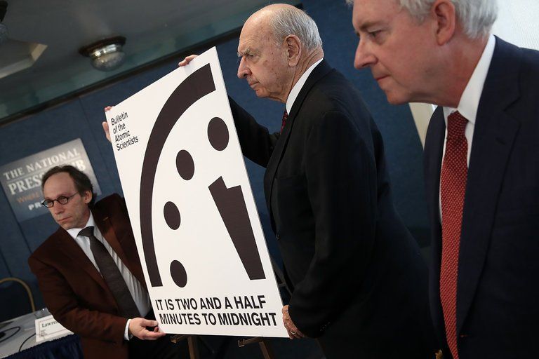 Doomsday clock moves forward to 2 minutes to midnight