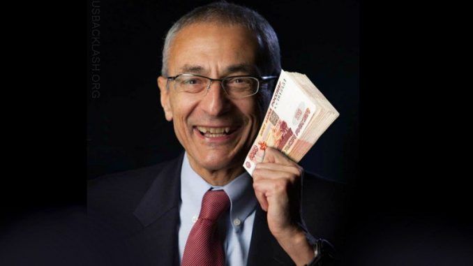 Peter Shcweizer has obtained proof that John Podesta illegally received one billion rubles ($45 million dollars) from Russia.