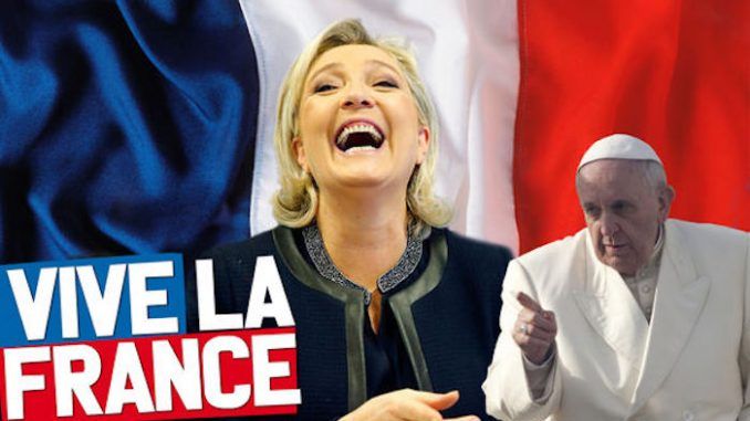 Marine Le Pen lashed out at Pope Francis in a recent interview, calling him a globalist bully determined to usher in the New World Order.