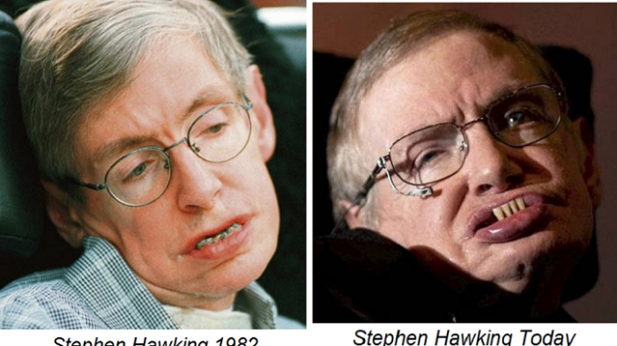 Stephen Hawking died in the 80's and was replaced with a lookalike