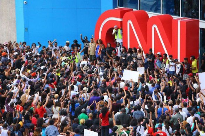Millions of Americans are rising up against CNN for broadcasting fake news and propaganda, with protests kicking off around the country against the failing cable network.