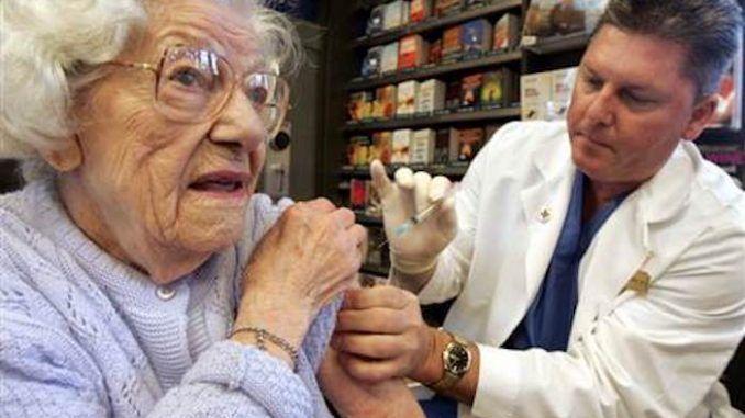 Flu vaccine is completely ineffective on elderly people over 65 years old