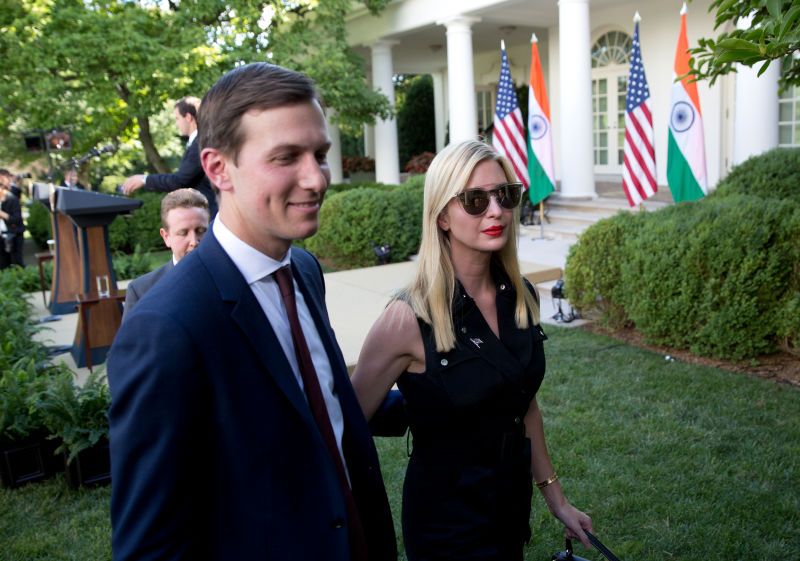 Ivanka Trump and Jared Kushner meet with George Soros at Hamptons party