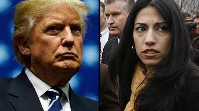 Trump has demanded Huma Abedin serve time in jail after she was caught forwarding top secret passwords and classified info to her Yahoo account.