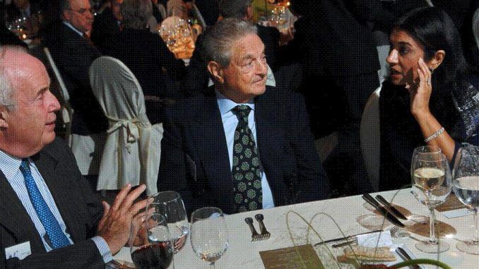 Globalist activists on billionaire George Soros' payroll have been exposed bragging about toppling democratically-elected governments at a private lunch.